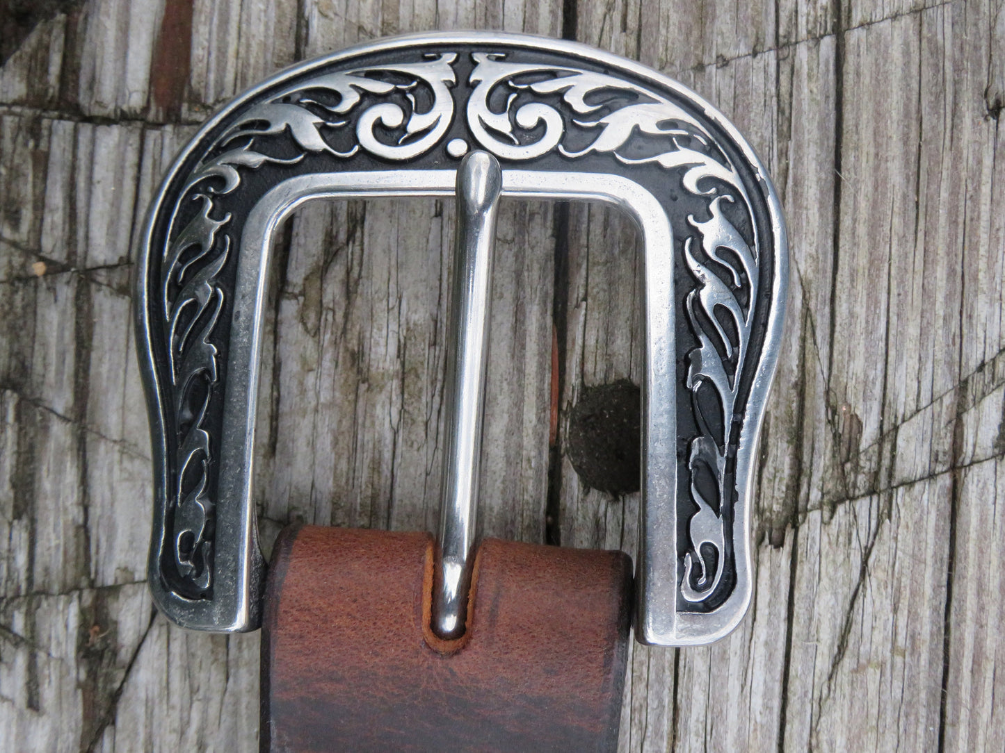 Pair of Jeremiah Watt Floral buckles, horseshoe brand hardware, stainless steel, Horse, pony, western Floral, headstall, tack, buckle