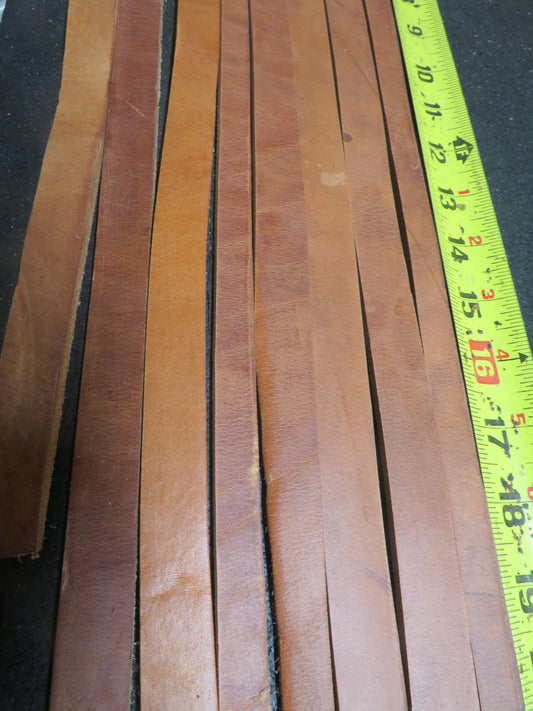 8 leather straps about over 20  in length and  almost 1/4" thick &  leather DIY leather project,leather straps, Hermann Oak harness leather