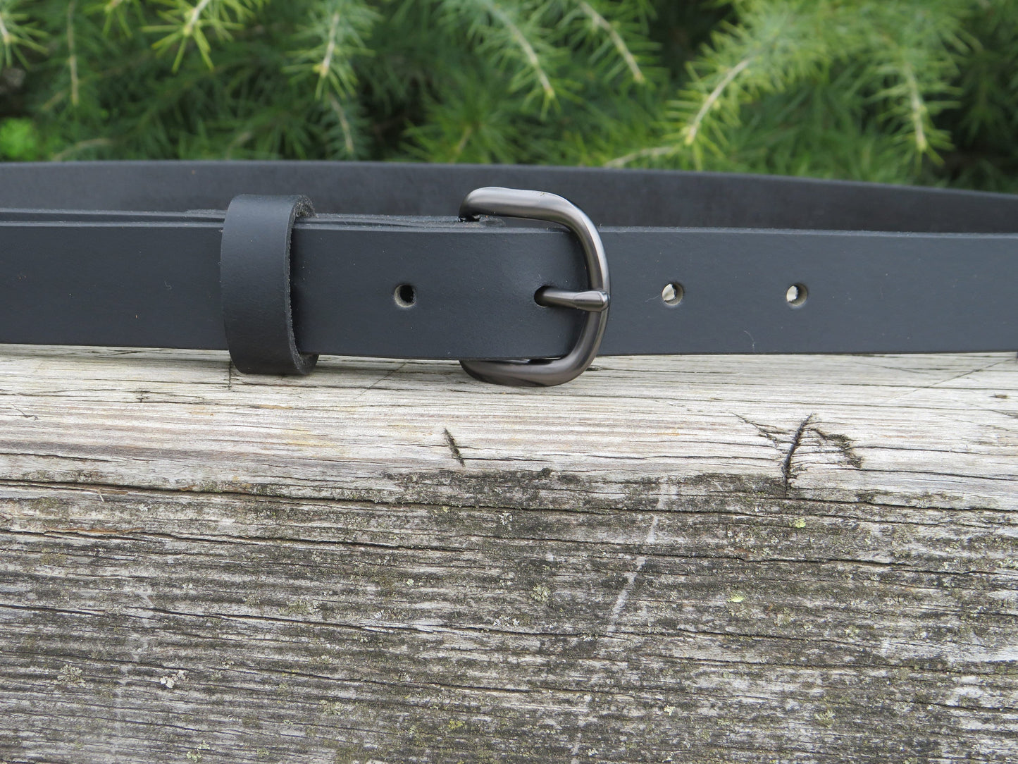 1 inch Black full grain leather belt