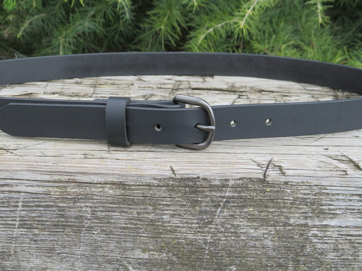 1 inch Black full grain leather belt
