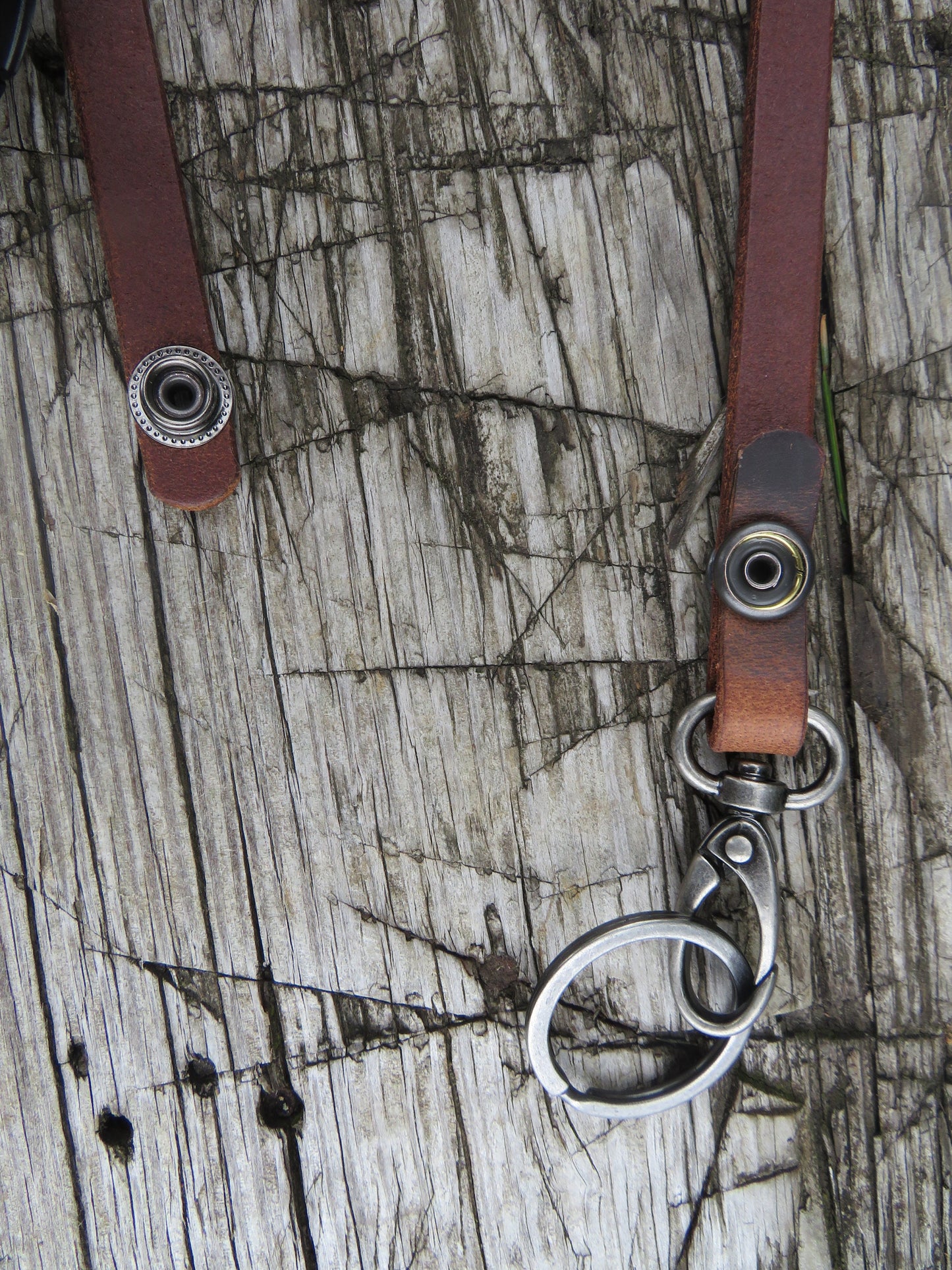 Quick Release Leather lanyard  full grain leather lanyard veg tanned leather lanyard gift for him gift for her 1/2" wide leather lanyard