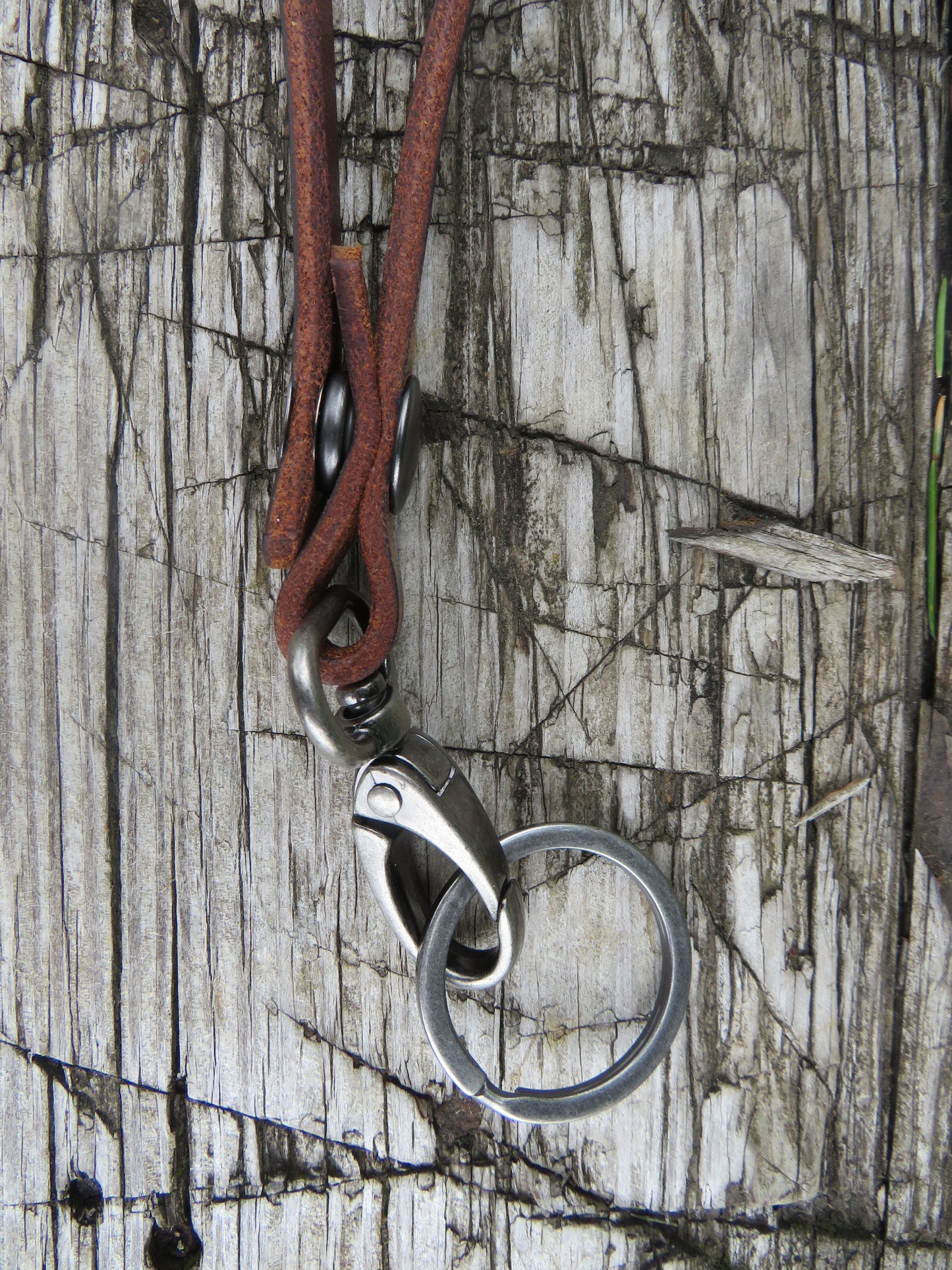 Quick Release Leather lanyard  full grain leather lanyard veg tanned leather lanyard gift for him gift for her 1/2" wide leather lanyard