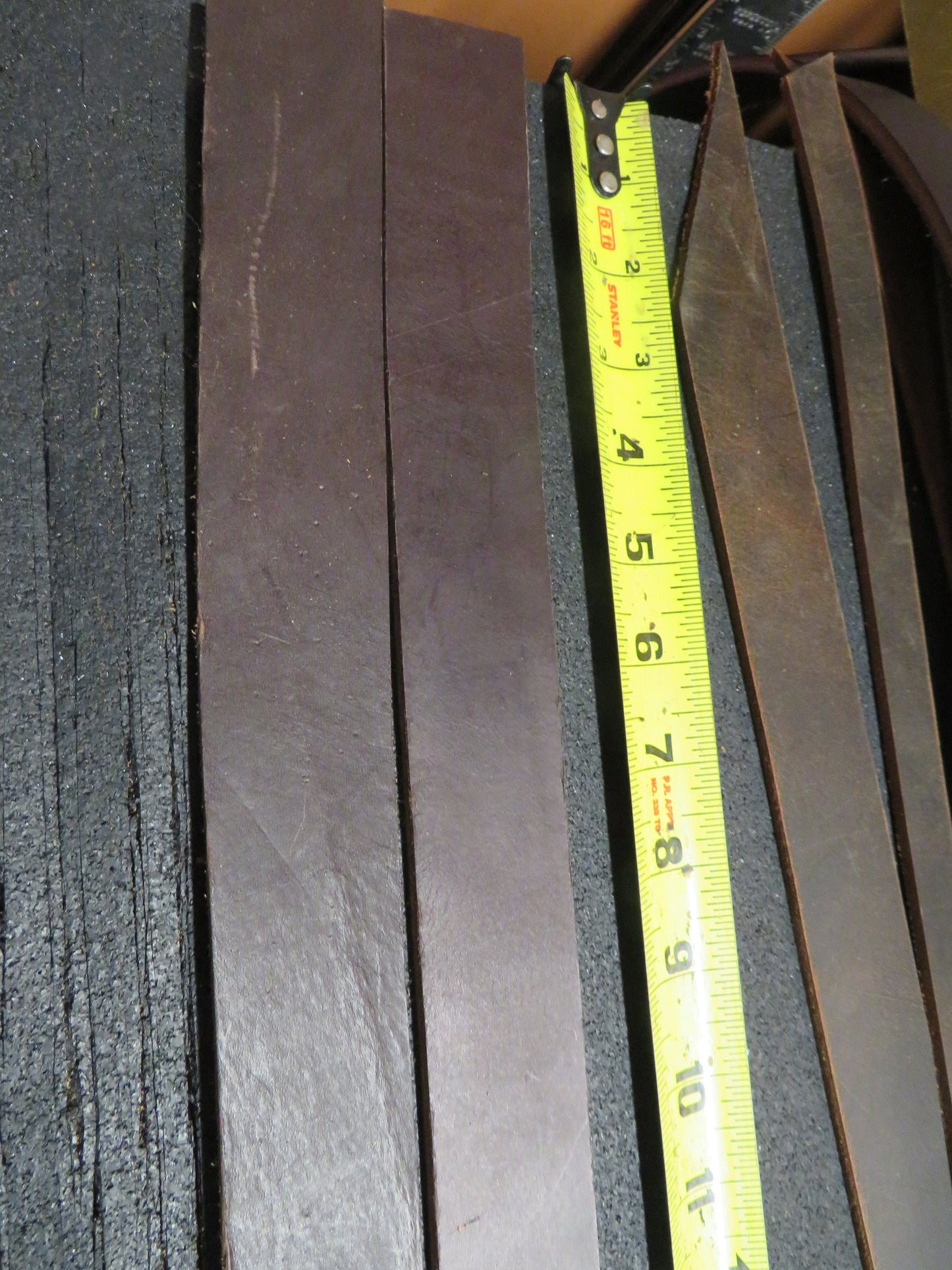 2 dark brown bridle Leather  straps, leather scrap, craft leather, 5 feet 1 1/2 inch wide,  DIY leather project