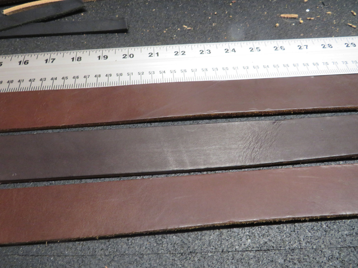 3  brown bridle Leather  straps, leather scrap, craft leather, 40-82 inches 1 1/2 inch wide,  DIY leather project