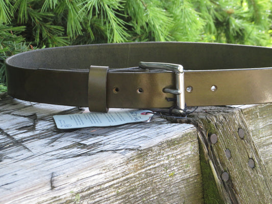 New Discounted size 34 inch waist Olive Green Wickett and Craig harness Leather belt,  casual belt  unisex leather belt, 37 belt Ships Today