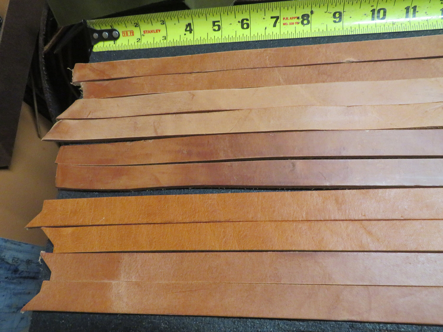 10 Hermann Oak harness leather straps 18-36 inch in length and  over an 1/8" thick & 3/4" wide, leather DIY leather project,leather straps