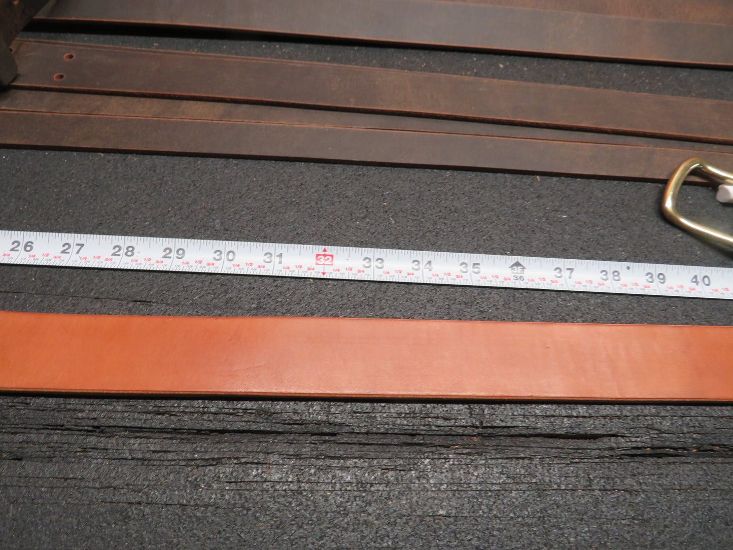 Discounted 40 inch waist harness leather belt, thick leather belt,  Made in US with US hides 43 belt, leather work belt