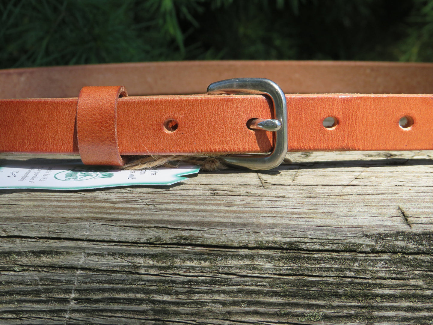 Discounted ships today Waist size 32, belt size 35  Hermann Oak Harness Leather belt/ Made in USA with US hides-3/4" wide leather belt