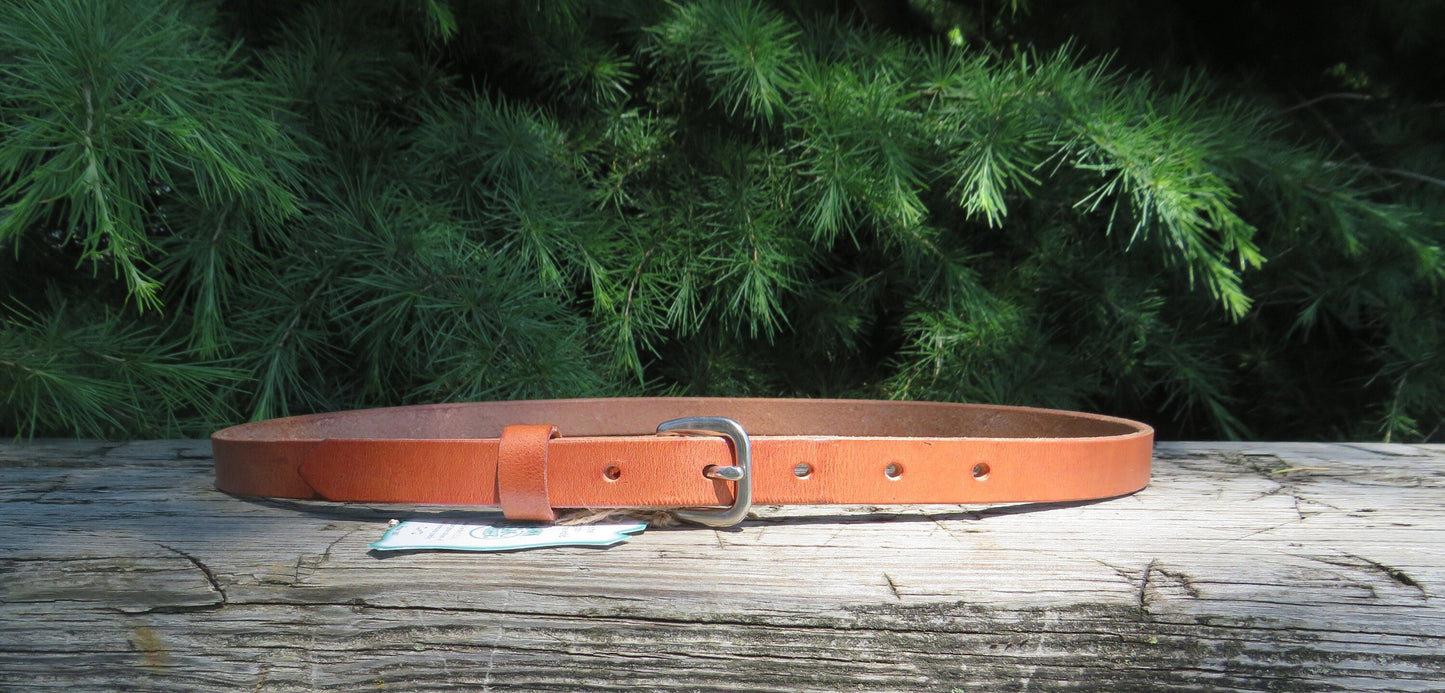 Discounted ships today Waist size 32, belt size 35  Hermann Oak Harness Leather belt/ Made in USA with US hides-3/4" wide leather belt