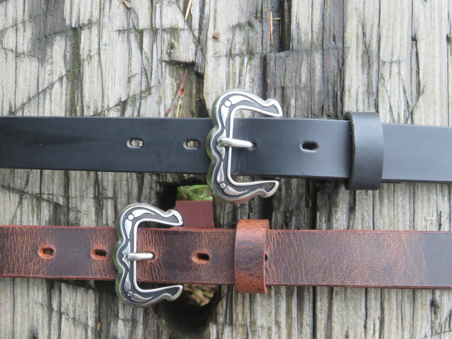 Narrow leather belt/ Womans Belt Jeremiah Watt  buckle belt/full grain brown leather womans belt,1 inch wide belt