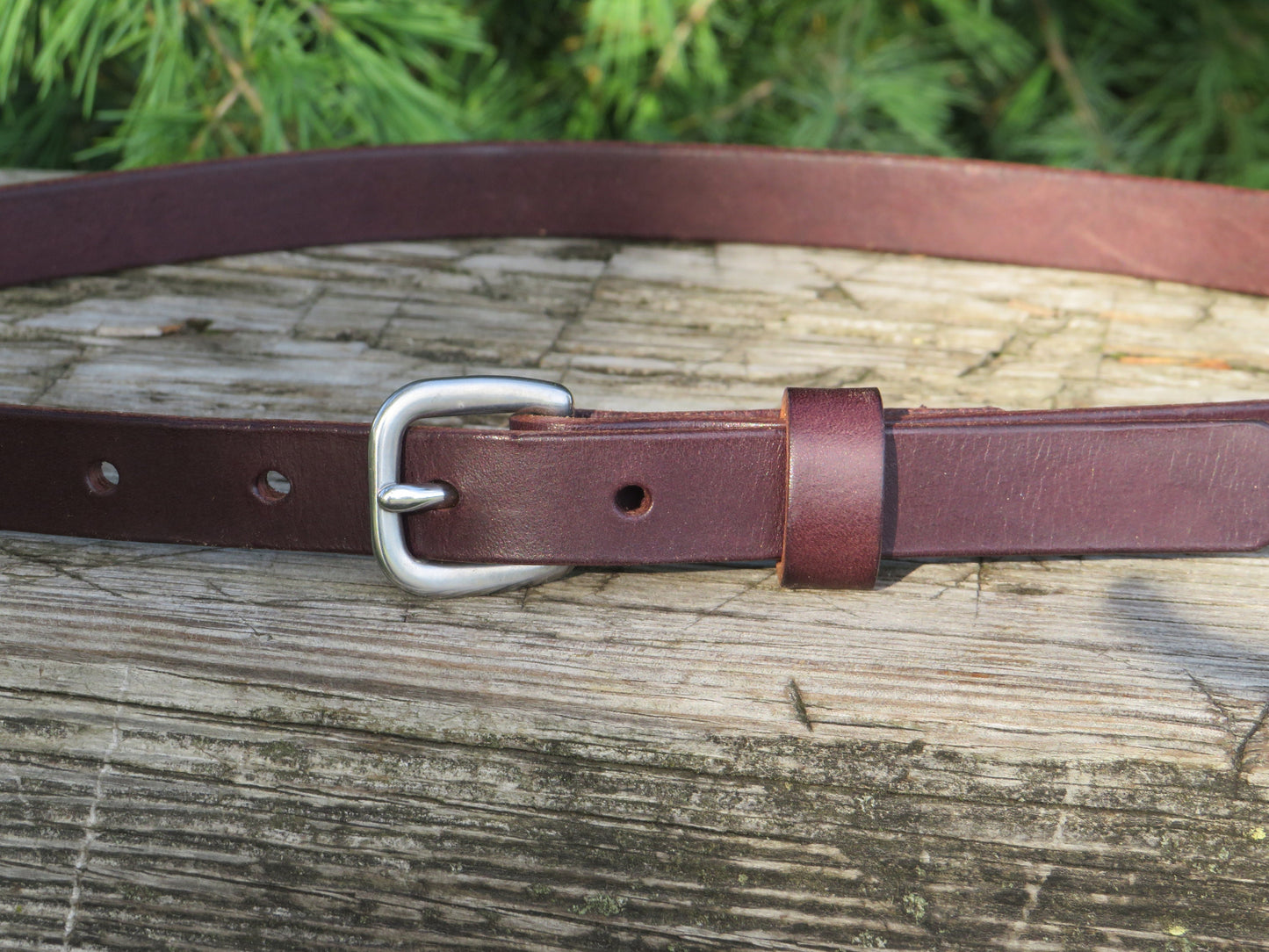 Discounted 30 inch waist Medium brown bridle Leather belt, thick leather belt,  Made in US with US hides 33 belt, 3/4" wide leather belt