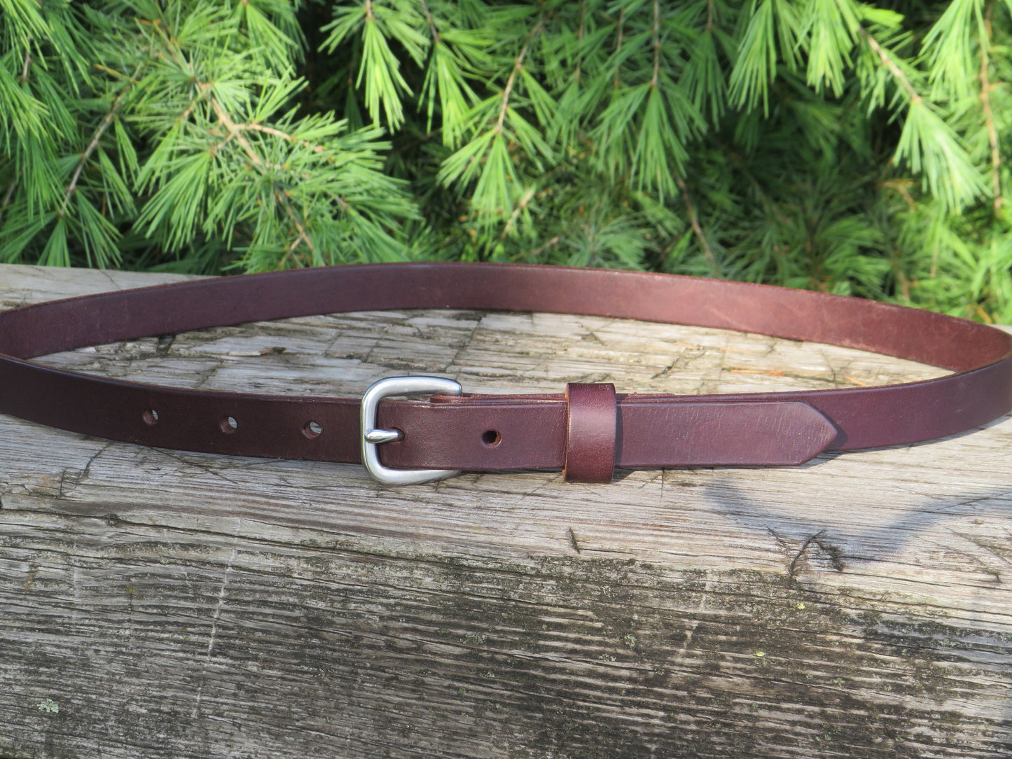 Discounted 30 inch waist Medium brown bridle Leather belt, thick leather belt,  Made in US with US hides 33 belt, 3/4" wide leather belt