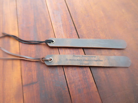 Handmade engraved Leather Bookmark, Gifts For Him Gift for her, Teacher Gift,  Reading Gift, Anniversary Gift