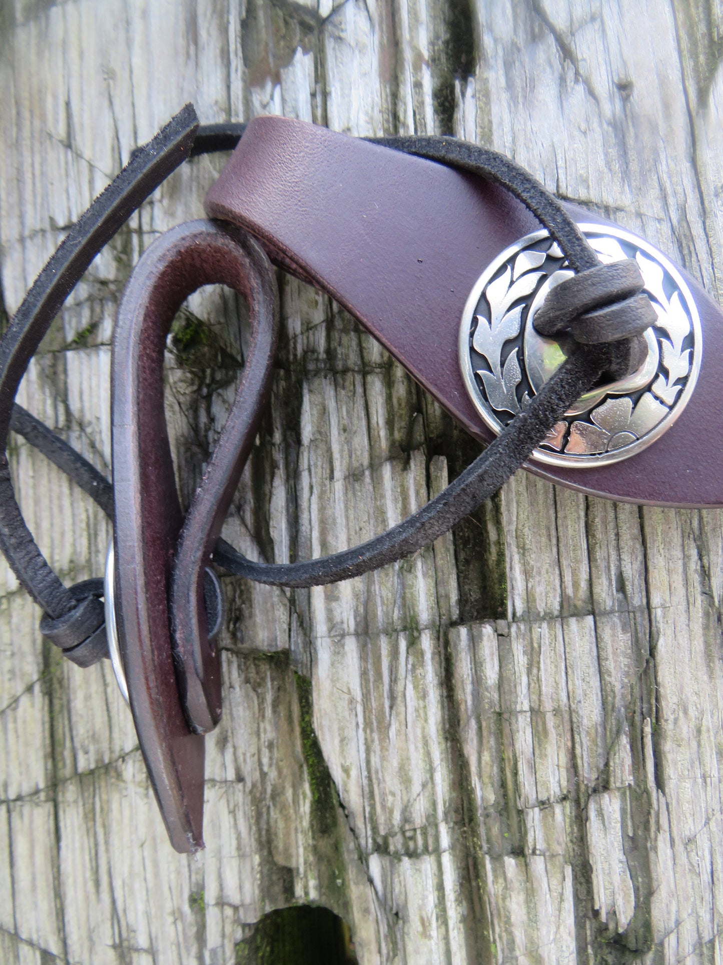 Leather water loops for reins Dark Brown bridle leather, Western bridle, Jeremiah Watt hardware SHIPS TODAY Teardrop water loops for reins