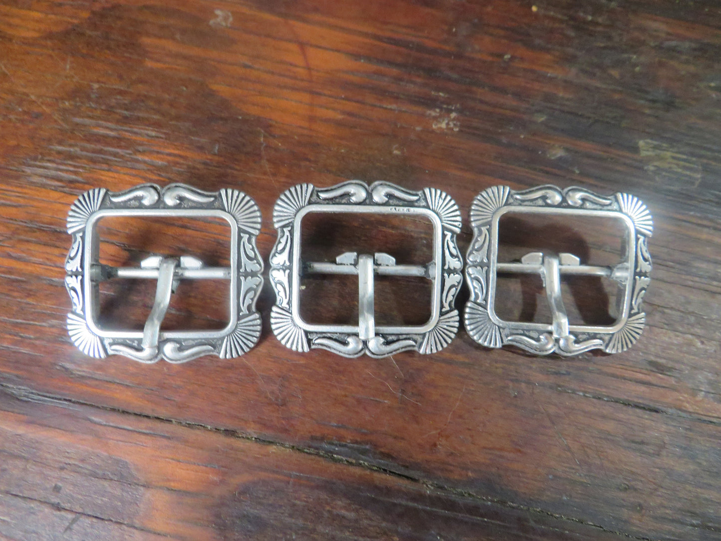 1 inch buckle set of 3 Jeremiah Watt, horseshoe brand hardware,  belt buckle western santa fe buckle, headstall, tack, buckle