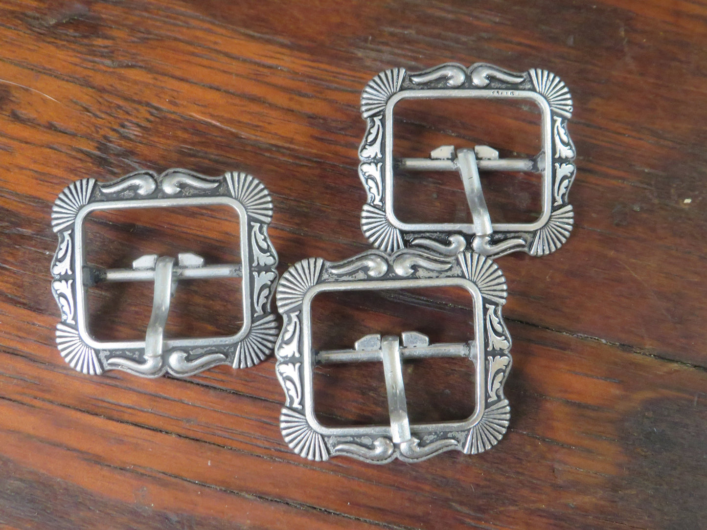 1 inch buckle set of 3 Jeremiah Watt, horseshoe brand hardware,  belt buckle western santa fe buckle, headstall, tack, buckle