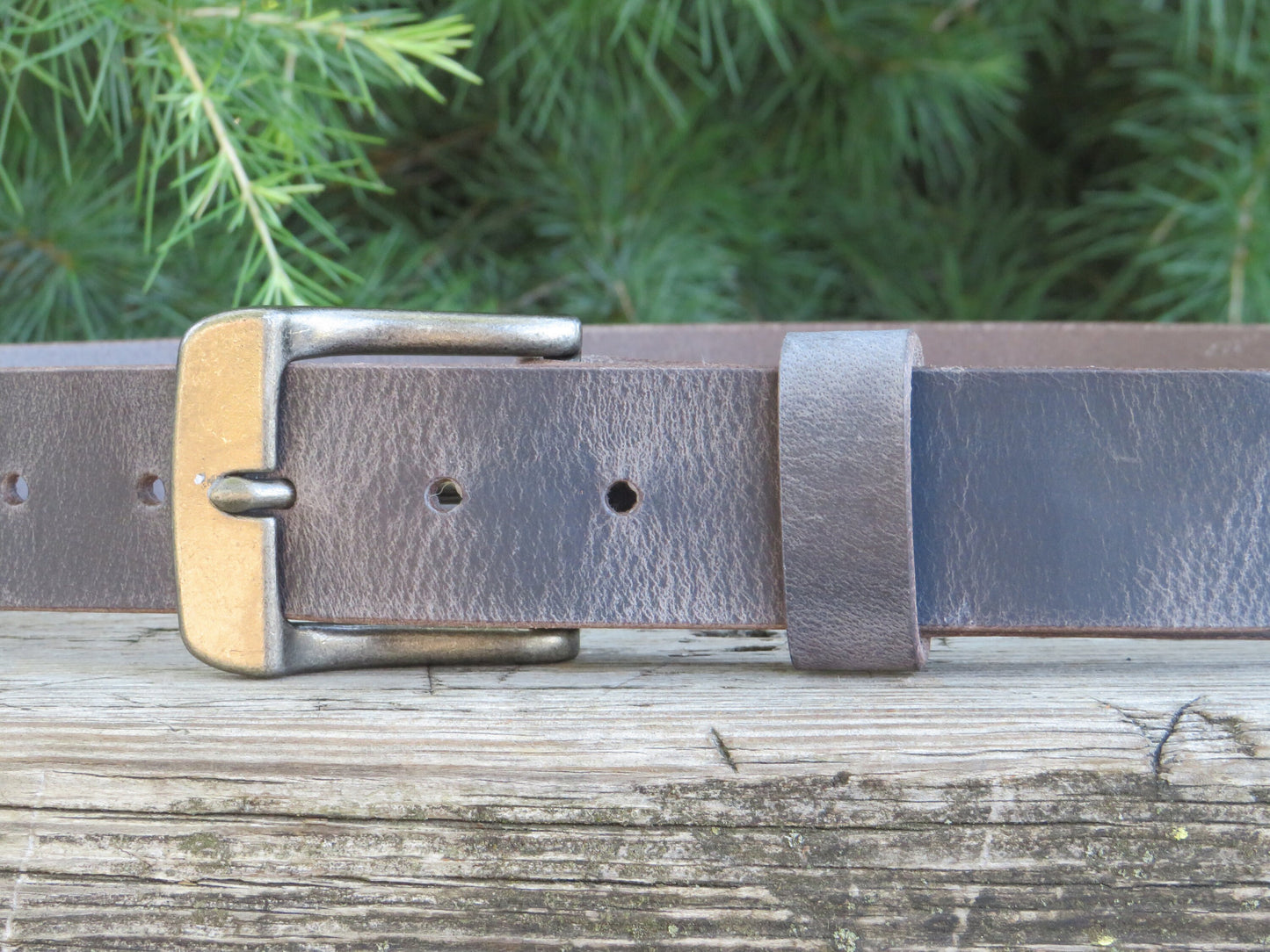 Ships Today Discounted 34 inch waist Gray Water Buffalo leather belt,Rustic leather belt ,Full Grain leather, size 37 belt