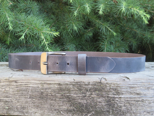 Ships Today Discounted 34 inch waist Gray Water Buffalo leather belt,Rustic leather belt ,Full Grain leather, size 37 belt