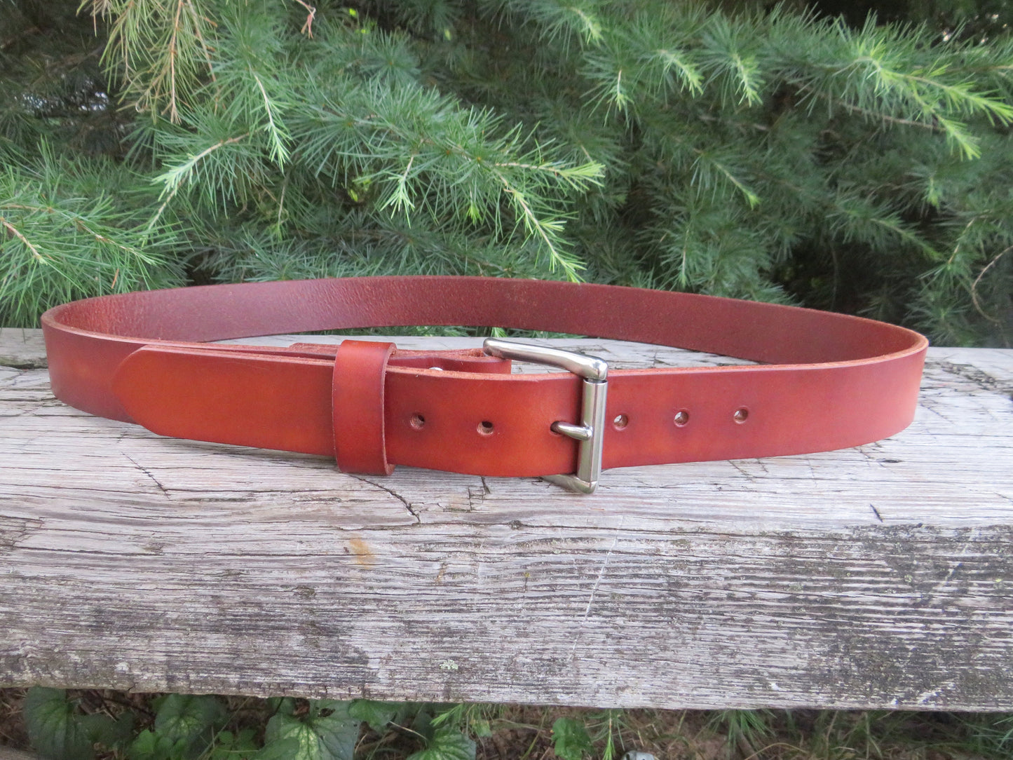 Discounted 42 inch waist harness leather belt, thick leather belt,  Made in US with US hides 45 belt, leather work belt