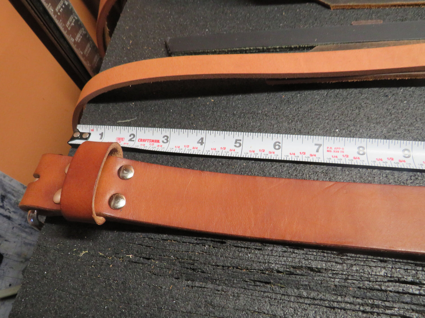 Discounted 34 inch waist harness leather belt, thick leather belt,  Made in US with US hides 37 belt, leather work belt