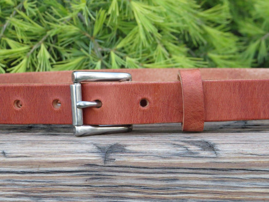 1 inch wide Hermann Oak Harness Leather belt