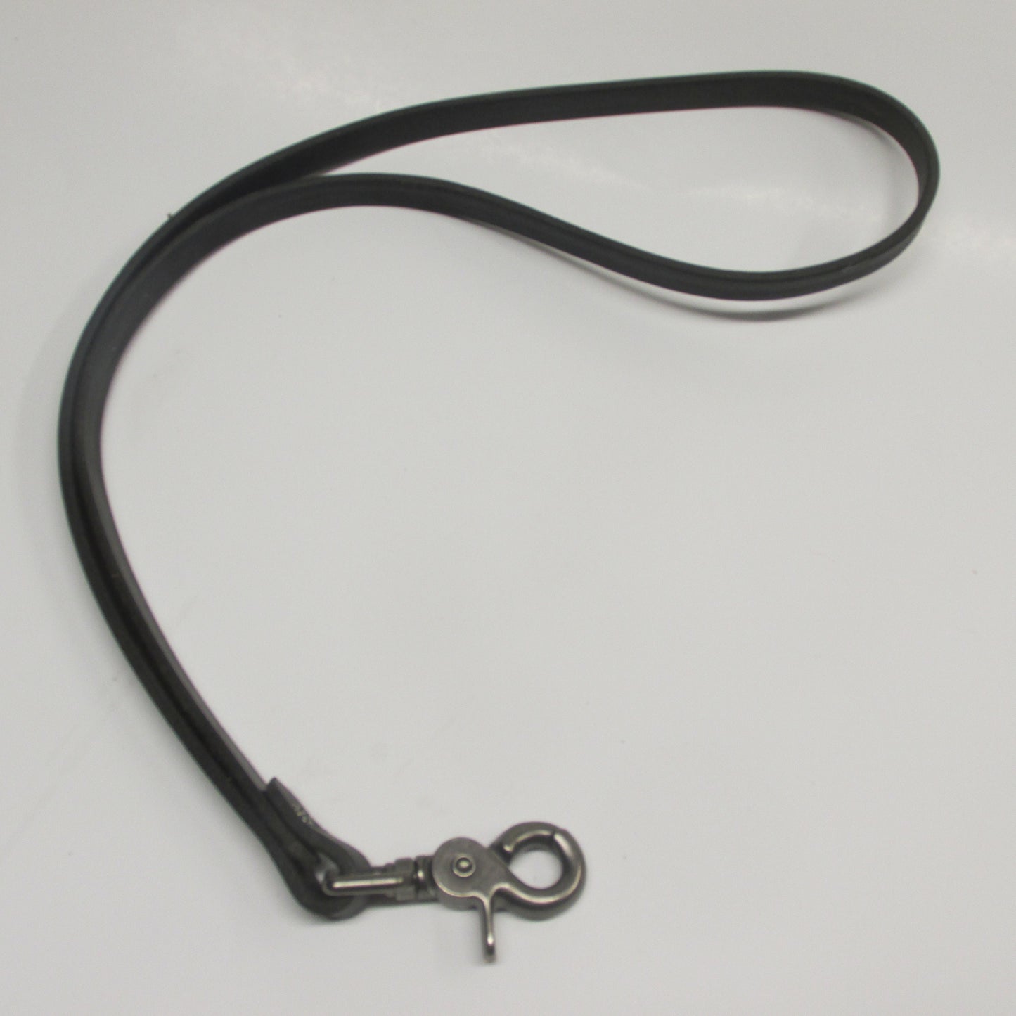 Black Water Buffalo leather lanyard ,1/2" wide full grain leather lanyard, veg tanned leather lanyard