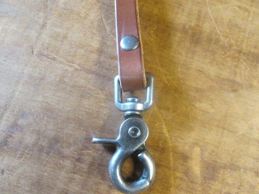 Hermann Oak latigo leather  belt remnant leather lanyard- can be personalized monogrammed.
