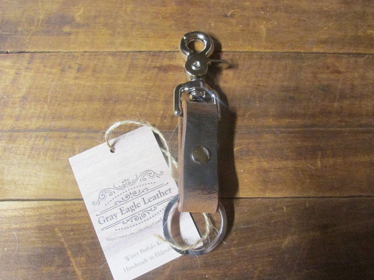 Handmade Crazy Horse Water Buffalo Top Grain Leather keychain/monogrammed leather/ personalized leather