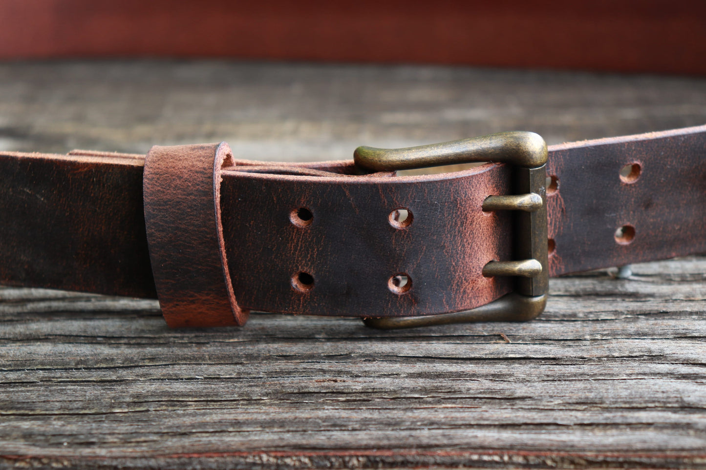 Mens Casual Vintage look Custom Handmade Belt Crazy Horse Water Buffalo leather/Rustic leather belt /two prong buckle/Full Grain leather