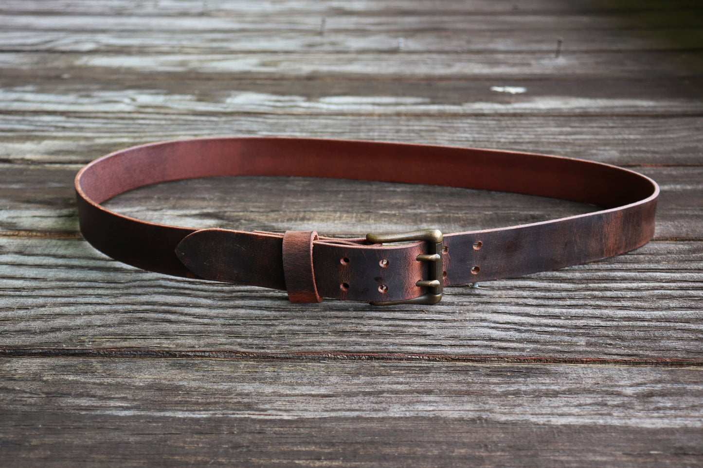 Mens Casual Vintage look Custom Handmade Belt Crazy Horse Water Buffalo leather/Rustic leather belt /two prong buckle/Full Grain leather