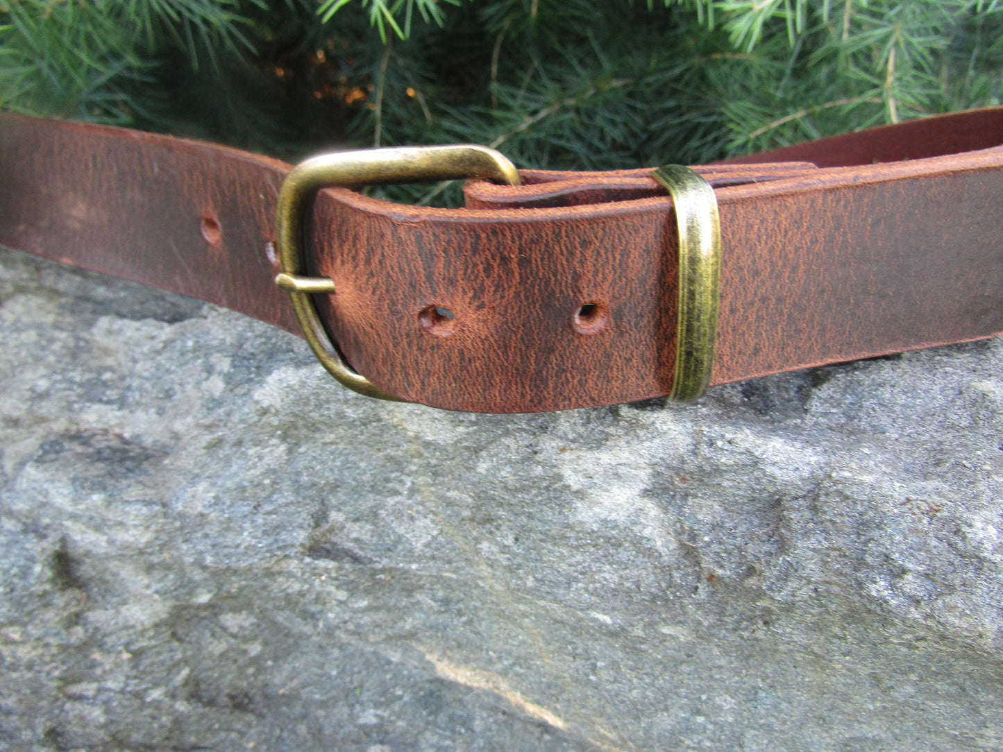 Mens Casual Vintage look Custom Handmade Belt Crazy Horse Water Buffalo leather/Rustic leather belt / antique brass/full grain leather belt