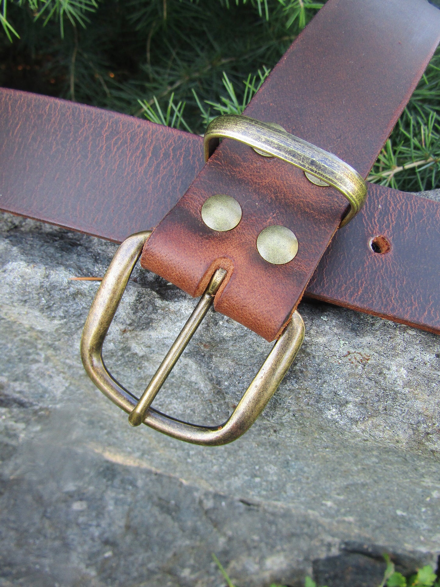 Mens Casual Vintage look Custom Handmade Belt Crazy Horse Water Buffalo leather/Rustic leather belt / antique brass/full grain leather belt