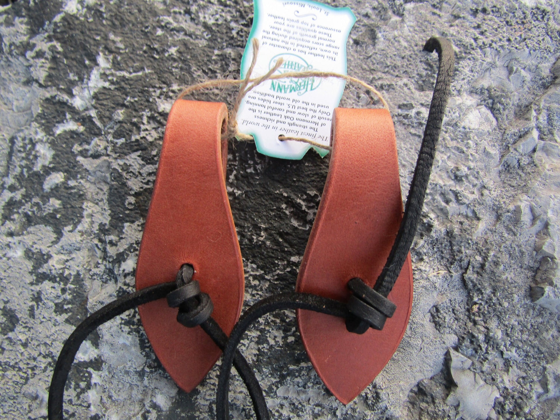 Hermann Oak harness leather slobber straps, Western bridle