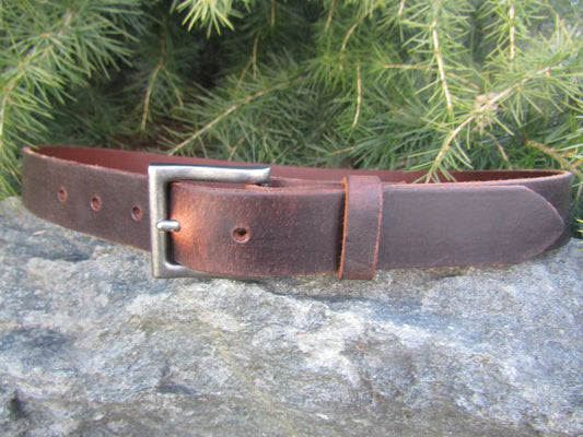 1 1/4" wide  leather belt Mens Casual Vintage look Custom Handmade Belt Crazy Horse Water Buffalo leather belt  Made in USA
