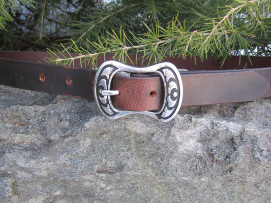 1 inch wide belt/ Narrow leather belt/ Womans Belt/Jeremiah Watt  buckle belt/full grain brown leather mens belt