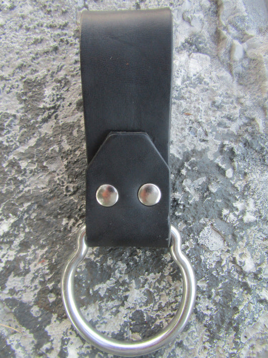 Black bridle leather , tool holder, hammer ring, hammer holder, hatchet holder, hammer holster, hatchet ring, ships today