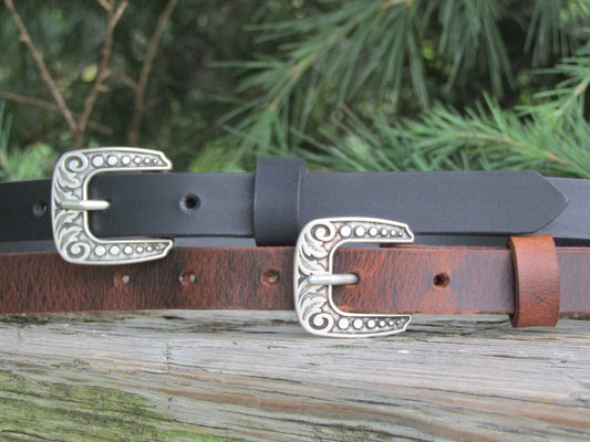 Skinny Leather belt Full Grain leather belt, custom belt, handmade gift, women's casual leather belt, personalized gift, USA made, 3/4" belt