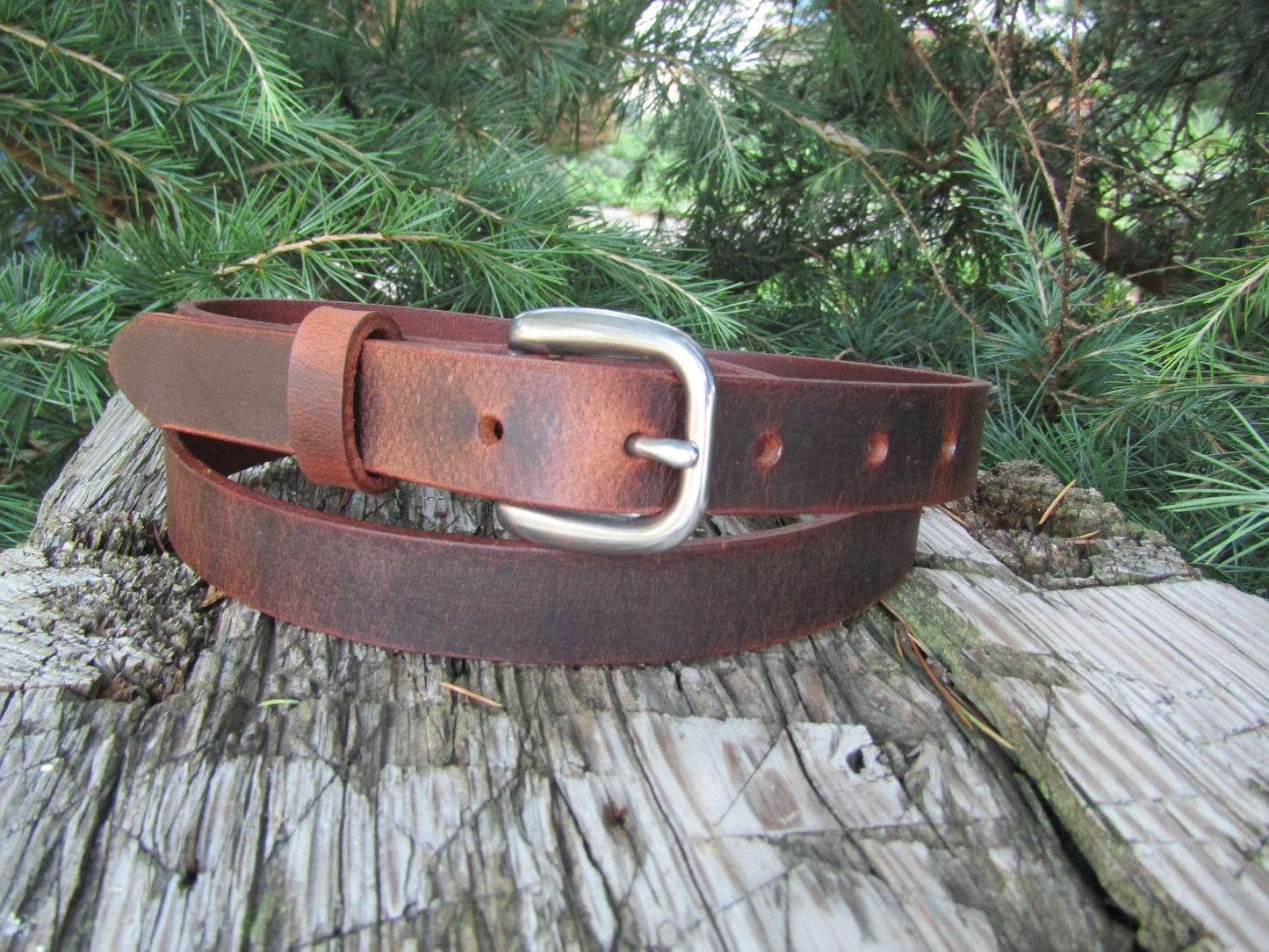 1 inch wide belt Narrow leather belt/ Womans leather belt, stainless steel buckle belt,full grain brown, leather men's leather belt,