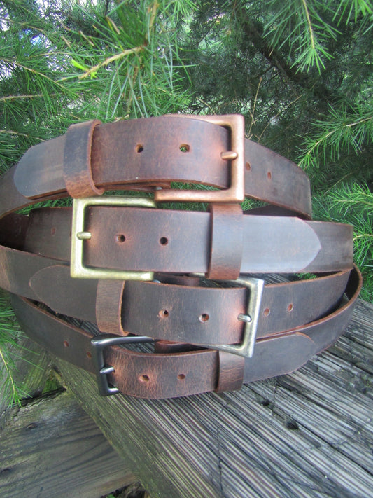 1 1/2" leather belt/Mens leather belt/ womans leather belt/ Custom Handmade Belt /Crazy Horse Water Buffalo leather belt/  personalized belt