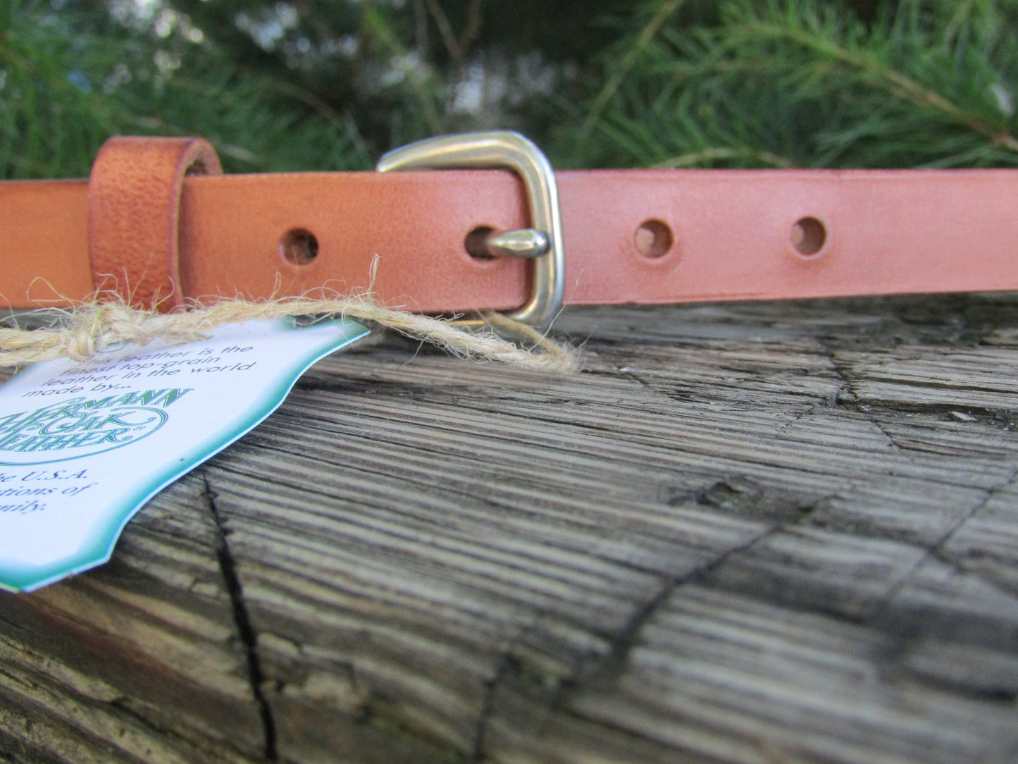 3/4" wide leather belt / Hermann Oak Harness Leather narrow casual belt/ Made in USA with US hides/ Skinny leather belt