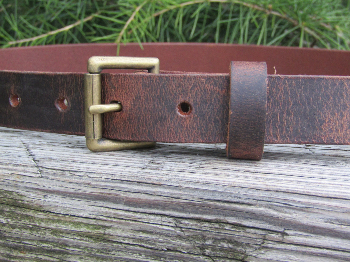 1 inch wide leather belt,   Full grain brown leather belt, Narrow leather belt
