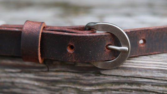 Water Buffalo Leather narrow belt, Made in USA , 3/4"  wide belt, leather belt, narrow leather belt, skinny leather belt, custom belt