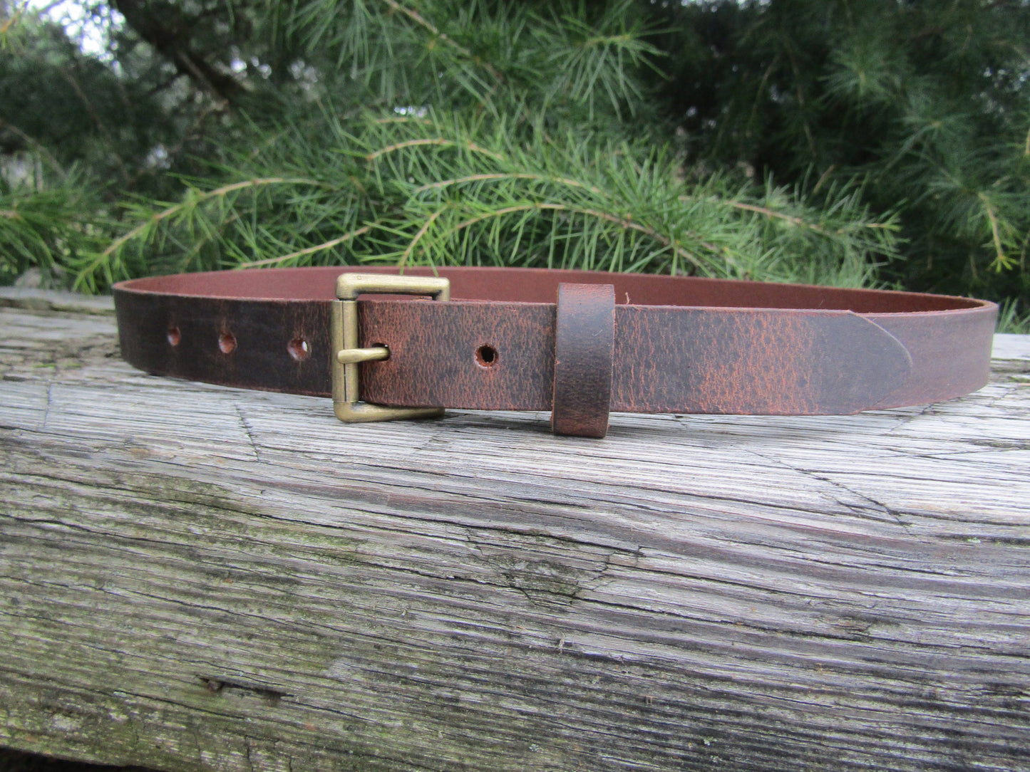 1 inch wide leather belt,   Full grain brown leather belt, Narrow leather belt