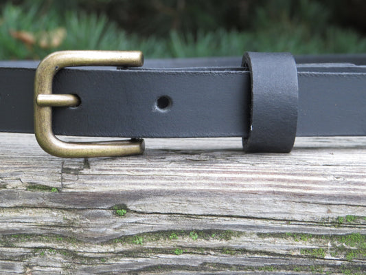 3/4" leather belt Narrow leather belt leather belt for women full grain black leather belt skinney leather belt black narrow leather